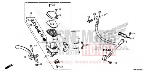 MAITRE-CYLINDRE DE FREIN AVANT CYLINDRE GL1800DAK de 2019